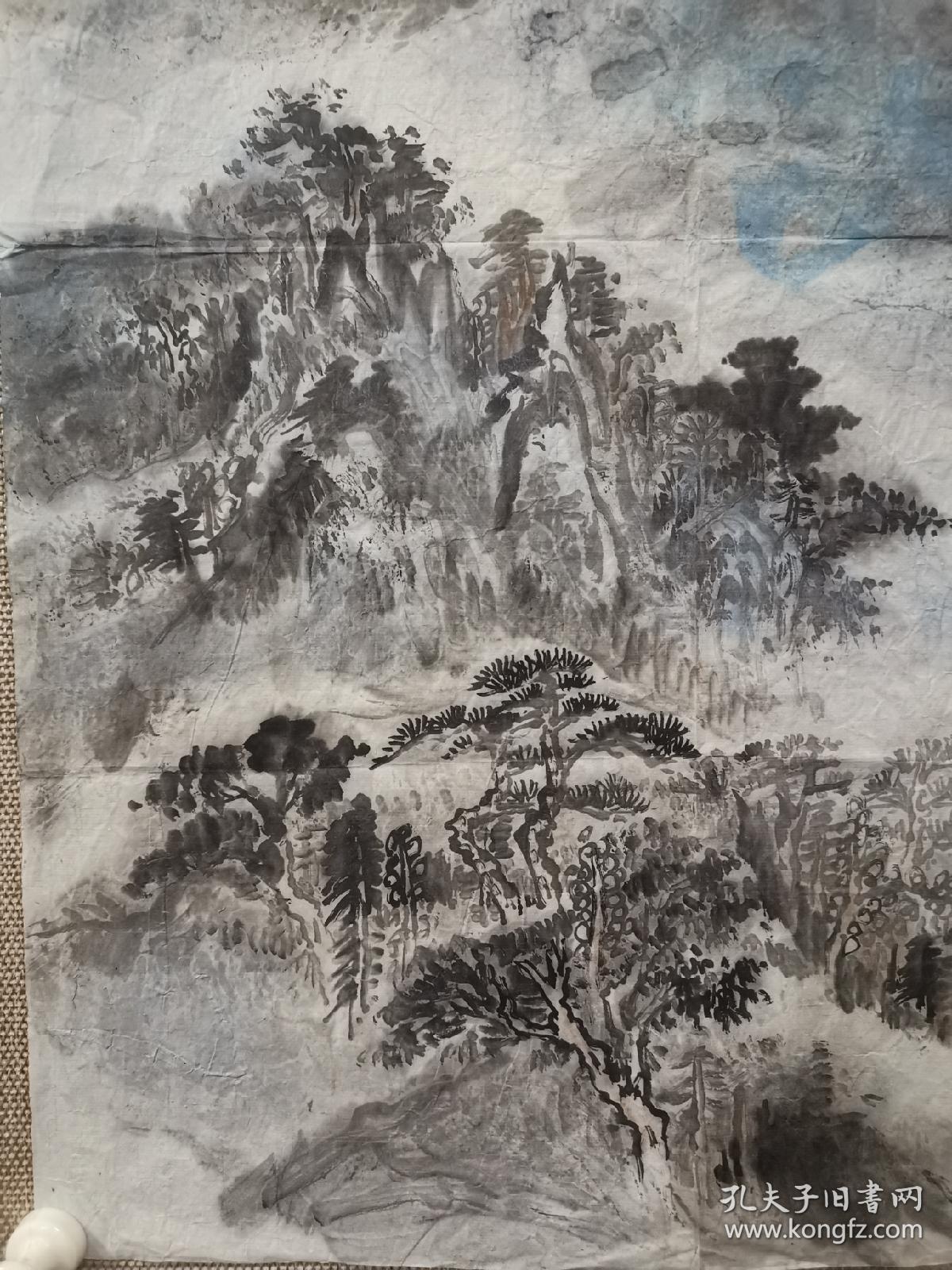 朱梅邨 国画山水一幅 尺寸68x45厘米。