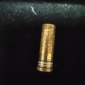 民国美国丹琪口红鎏金錾刻花纹口红盒