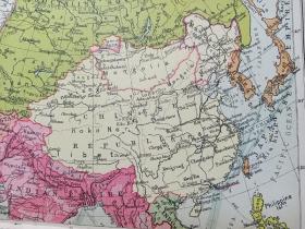 1936年，英文原版，精装版，PHILIPS' NEW MODERN SCHOOL ATLAS，新版菲利普斯现代学校地图集，民国时期地图集，罕见版本如图发货，大开本。