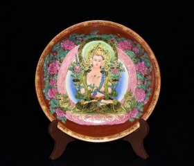 雍正珐琅彩观音盘4.5x22厘米