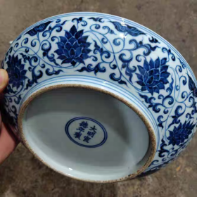 明青花龙凤纹盘