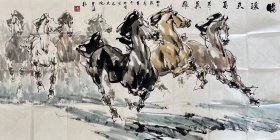 吴迅 136*68  纸本画心 祖籍江西南昌，1955年6月生于内蒙古呼和浩特市。曾任北京青年画会副秘书长，中国画研究院专业画家，中国美术家协会会员。