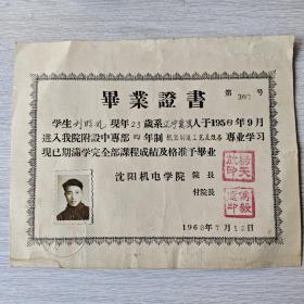 沈阳机电学院 1960年