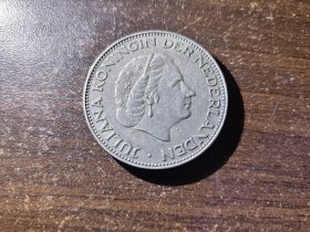 荷兰1963年朱莉安娜2.5盾银币 720银