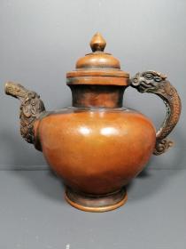 古玩铜器收藏，茶壶 
产品规格 重量 如下图：