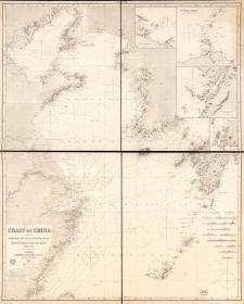 古地图1889 中国海岸图英文版。纸本大小104.5*129.61厘米。宣纸艺术微喷复制。370元包邮