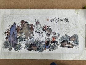 著名连环画家 上海人民美术家会员 崔君沛绘 观音大士图
