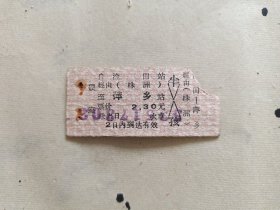 火车票硬座：淦田经（株洲）至萍乡