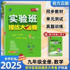 25春实验班提优大考卷9年级数学(全一册)HK严军江苏人民9787214292001全新正版