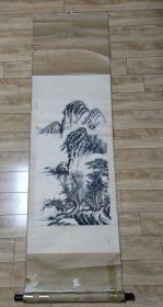 安徽安庆名宿 钤顺海 立轴国画作品《山水》一幅