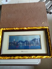 纯银制作--香港贸易发展局-香港建筑风景条屏30*22.5厘米