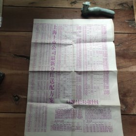 90年代上海上市公司最新分红配送方案…… 上证所8家上市公司94年财务情况95年分红配股后最新股本结构一览（修正版）……上证所181家上市公司投资决策参考总览 …… 折页局部破损 不缺字 无写划 按原折痕发货
