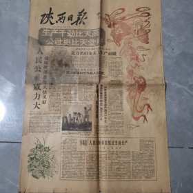 老报纸 陕西日报 1958年8月30日 品弱介意勿拍