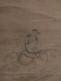 狩野探信（1653-1718）仙人图 龙马精神 手绘 茶挂 茶室 收藏 字画 古笔 南画 日本画 老画 古画 挂轴 国画 文人画