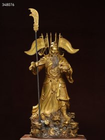 珍藏明代铜鎏金 【九龙关公】 佛像
