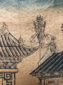 木版年画，天津杨柳青年画一幅。合家欢乐新年吉庆