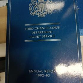 英文  大法官部门的法庭服务 年度报告  Lord chancellor's department court service   Annual report.