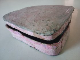 老手工纸糊针线盒子 有小破损品差30×20×10