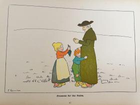 1908年《伦敦街头童趣图》 横开本 全本彩色木版画 海量的童趣插图