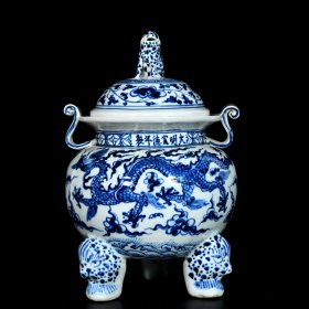 明宣德青花龙纹熏香炉29/19厘米