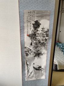 寒山寺山水画 立民 100*30cm