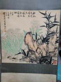 保真书画，齐齐哈尔市美协主席，著名画家王晓峰《清风石竹画》一幅