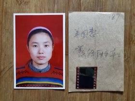 ●怀旧老照片（含底片）《重庆市劳动模范/重庆绸厂挡车工-姜国惠》【八十年代13X9公分】！