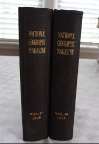 1925年全年精装合订本，美国国家地理杂志（The national geographic magazine)：内含中国云南纳西族文化，西藏黄喇嘛教专题