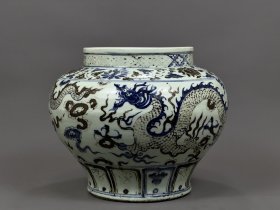 元青花描银龙纹罐 古玩古董古瓷器老货收藏3