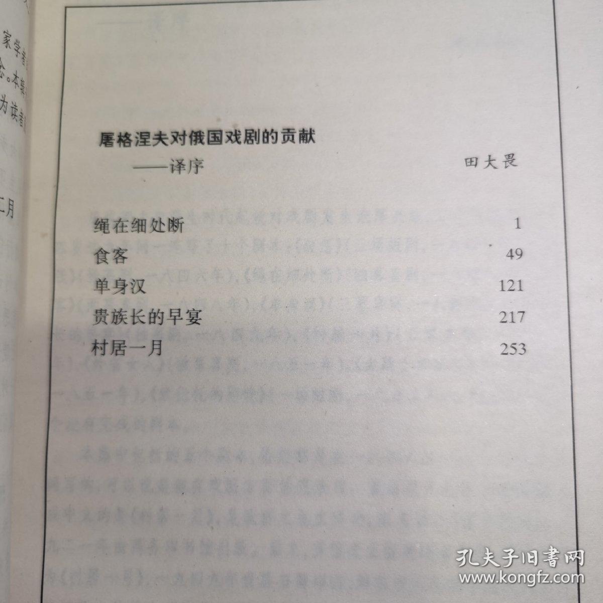 绳在细处断（全二册）：屠格涅夫戏剧集 第一册