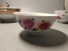 70-80年代，石湾窑花鸟小碗一只