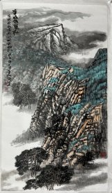 【保真字画，得自画家本人】金振强137X68cm托片 1968年生于黑龙江省鸡西市，毕业于鸡西市师范学校美术系，山东省优秀美术教师、威海市中国画学会、工笔画学会会员。