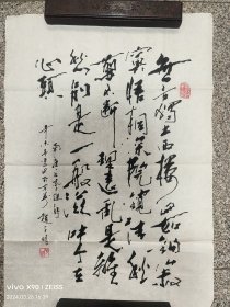 赵子明，广东惠州市人，中国书法家协会会员，惠州市音乐家协会理事，《相见欢·无言独上西楼》，画心尺寸为，