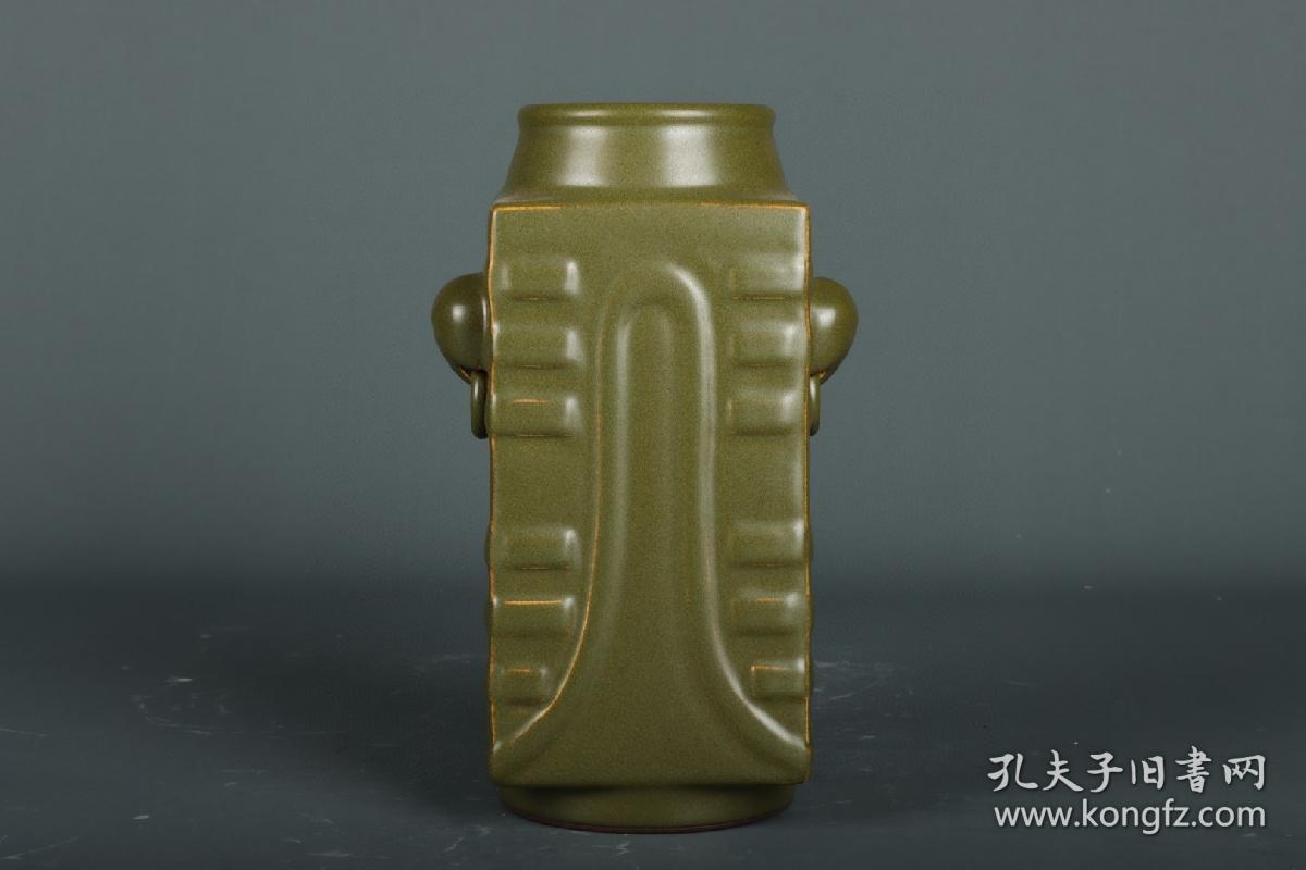 清乾隆茶叶末双耳四方瓶