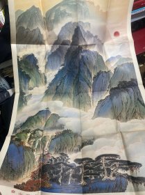 泰山日出 宣传画 长104 宽70 少见 多拍合并邮费