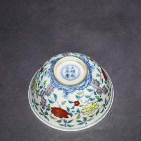 明成化斗彩湖石花卉纹宫碗 7*15.5厘米