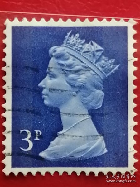 英国邮票 1970-1988年 梅钦女王 伊丽莎白女王 3P 第二组 23-6 信销（1926年4月21日-2022年9月8日），英联邦元首、国会最高首领，为乔治六世的长女。全称为“托上帝洪恩，大不列颠及北爱尔兰联合王国以及其他领土和属地的女王、英联邦元首、基督教的保护者伊丽莎白二世”。1952年2月6日即位，是英国在位时间最长的君主。