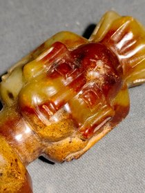 和田玉四面佛印章，包浆醇厚