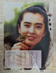 王祖贤早期杂志彩页16开（一张正反两面）