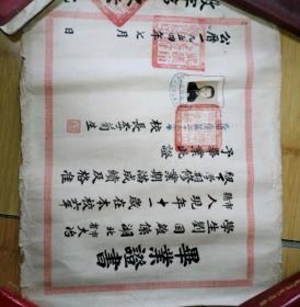 湖北省武汉市五十年代毕业证（2）