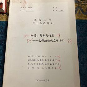 武汉大学博士学位论文《知觉 想象与情感 电影经验现象学导引》