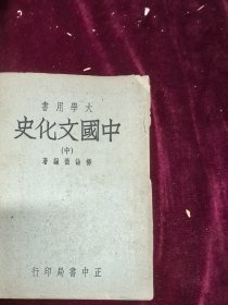 中国文化史 中册 柳怡徴著 1954版