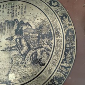 中式仿古大门纯铜刻画铜活儿【纯铜，重4斤，直径44厘米，包邮】