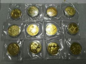 收藏品 纪念章 沈阳造币有限公司2008-2019年 十二生肖纪念铜章一套 33mm 实物照片品相如图