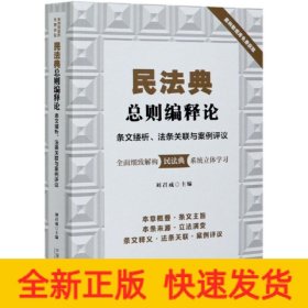 民法典總則編釋論 條文縷析、法條關(guān)聯(lián)與案例評(píng)議