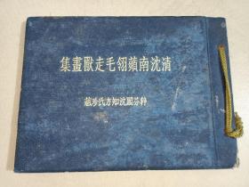 稀见：民国19年初版精装《清沈南苹翎毛走兽画集》32开精装彩印活页粘贴花边，极致精美，据沈知方粹芬阁藏本影印 详情见图