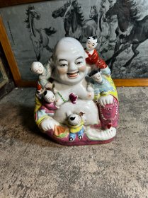 70，80年代，粉彩五子登科一座y