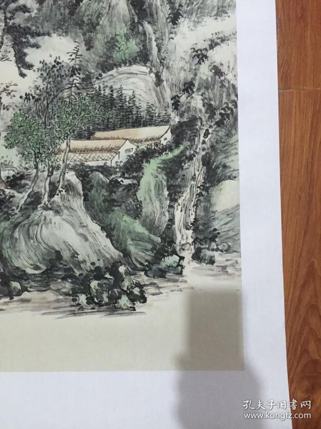 黄宾虹  黄山记遊。尺寸79.11*147.72厘米。宣纸水墨原色复制山水画，250元