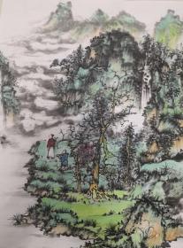 小青绿山水画精品3