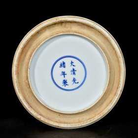 清光绪粉彩花鸟荷花仙鹤纹笔筒；19.5x19.6厘米